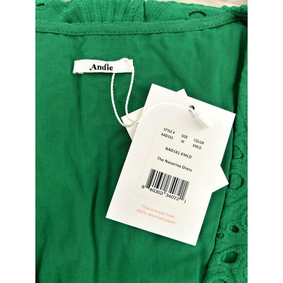 Andie The Navarino Dress in Eyelet Emerald Green M NWT - Picture 4 of 5